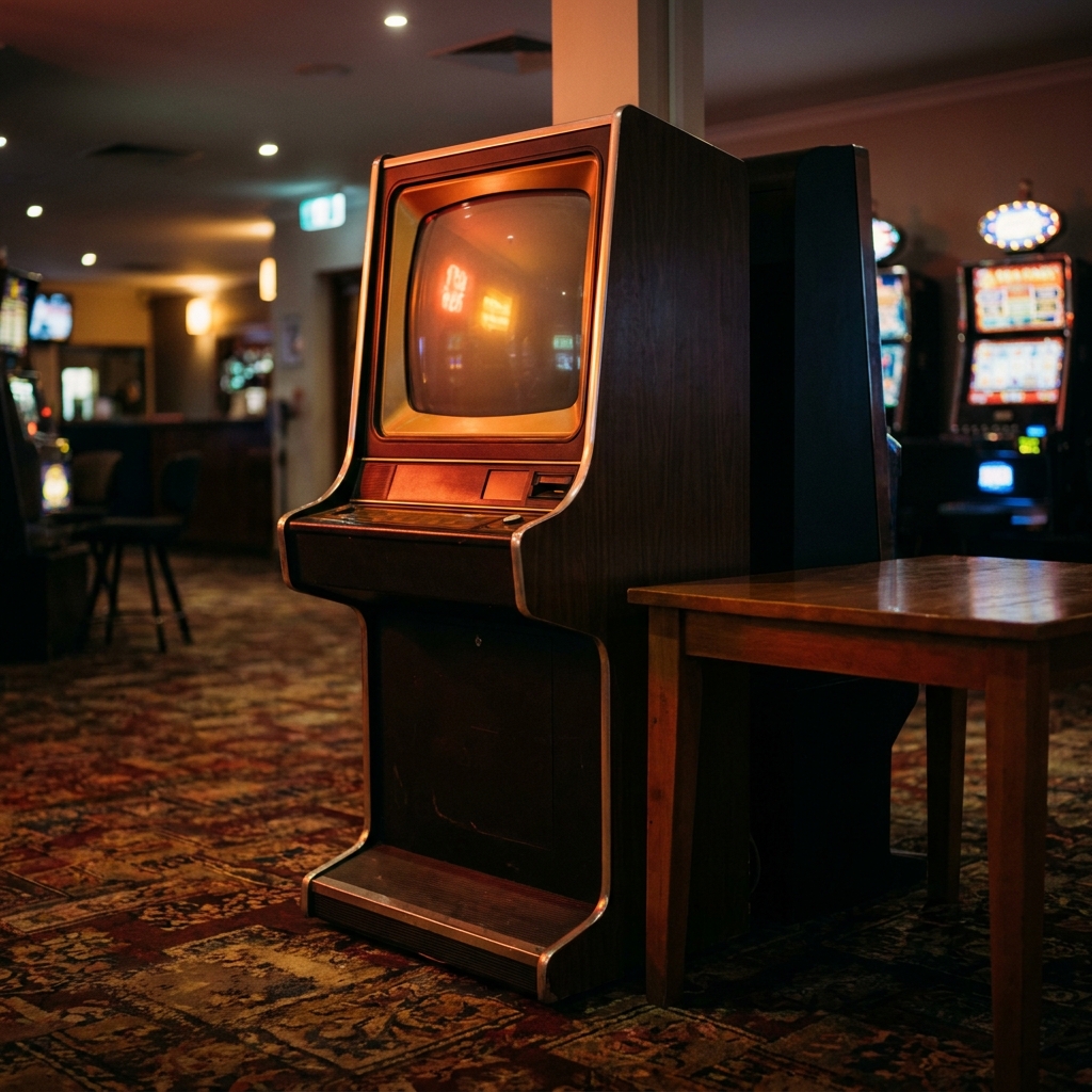 Bull Rush pokie machine cabinet on the gaming floor of an Australian club