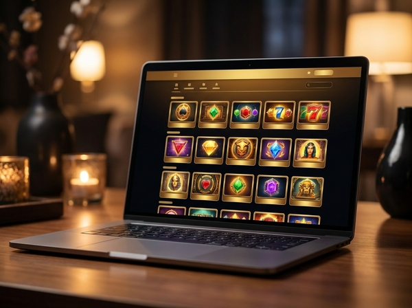 Charmius Casino online lobby interface on a laptop screen for Australian players