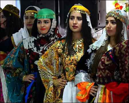 Traditional Kurdish clothing and textiles at Slemani Museum, Sulaymaniyah